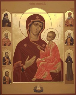 Тихвинская икона Божией Матери с новомучениками земли Тихвинской