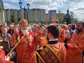 Епископ Мстислав совершил Божественную Литургию в городе Кириши.