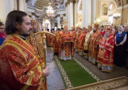 Епископ Мстислав сослужил Святейшему Патриарху Кириллу в Свято-Троицком соборе Александро-Невской лавры
