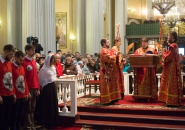 Епископ Мстислав сослужил Святейшему Патриарху Кириллу в Свято-Троицком соборе Александро-Невской лавры