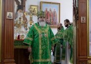 Преосвященнейший Мстислав, епископ Тихвинский и Лодейнопольский, совершил Божественную Литургию на подворье Свято-Троицкого Александра Свирского мужского монастыря в г. Санкт-Петербурге