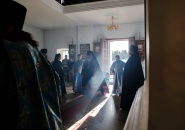 Епископ Мстислав совершил утреню с чтением Акафиста Пресвятой Богородице в Свято-Троицком Александра Свирского мужском монастыре