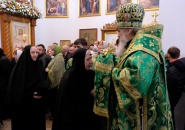 Преосвященнейший Мстислав, епископ Тихвинский и Лодейнопольский, совершил всенощное бдение в Свято - Троицком Александра Свирского мужском монастыре