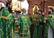 Преосвященнейший Мстислав, епископ Тихвинский и Лодейнопольский, совершил Божественную литургию в Свято-Троицком Александра Свирского мужском монастыре