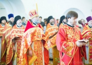 В понедельник Светлой седмицы епископ Мстислав совершил Божественную Литургию в храме Покрова Пресвятой Богородицы Тихвинского Успенского мужского монастыря