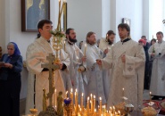 Епископ Мстислав совершил Божественную Литургию в Тихвинском Богородичном Успенском мужском монастыре