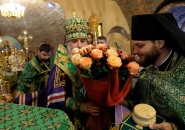 Преосвященнейший Мстислав, епископ Тихвинский и Лодейнопольский, совершил Божественную литургию в Антониево – Дымском мужском монастыре