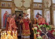 Преосвященнейший Мстислав, епископ Тихвинский и Лодейнопольский, совершил Божественную Литургию в пос. Ефимовский