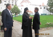 Алексей Борисович Миллер в ходе своего рабочего визита в город Тихвин посетил Тихвинский Успенский монастырь