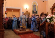 В праздник Благовещения Пресвятой Богородицы епископ Мстислав совершил Божественную Литургию в кафедральном Преображенском соборе г. Тихвина