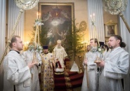 Епископ Мстислав сослужил митрополиту Варсонофию в Свято-Троицкой Александро-Невской Лавре 