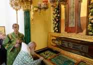Епископ Мстислав сослужил Святейшему Патриарху в Нило-Столбенской пустыни