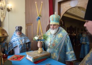 Преосвященнейший Мстислав, епископ Тихвинский и Лодейнопольский, совершил Божественную Литургию в Староладожском Свято-Успенском девичьем монастыре