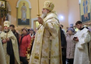 Епископ Тихвинский и Лодейнопольский Мстислав совершил Всенощное бдение в Преображенском кафедральном соборе города Тихвина