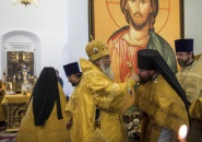 Епископ Тихвинский и Лодейнопольский Мстислав совершил Божественную Литургию в Покровской церкви Тихвинского Успенского мужского монастыря