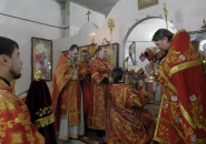 Преосвященнейший Мстислав, епископ Тихвинский и Лодейнопольский, совершил Божественную Литургию в городе Кировск