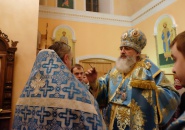 Преосвященнейший Мстислав, епископ Тихвинский и Лодейнопольский, совершил Всенощное бдение в Преображенском кафедральном соборе г. Тихвина 