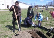 Сотрудники и ветераны ОМВД Тихвинского района приняли участие в посадке плодовых деревьев в Тихвинском Успенском монастыре