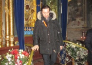 Российский актёр театра и кино, Народный артист России Сергей Витальевич Безруков посетил Тихвинский монастырь 