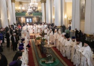 Митрополит Варсонофий совершил Божественную литургию и отпевание епископа Маркелла в Александро-Невской лавре