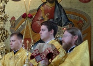 Преосвященнейший Мстислав, епископ Тихвинский и Лодейнопольский совершил Божественную Литургию в Успенском соборе Тихвинского Богородичного Успенского мужского монастыря