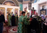 Преосвященнейший Мстислав, епископ Тихвинский и Лодейнопольский, совершил Божественную Литургию в с. Сомино
