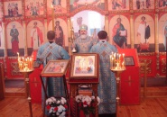 Преосвященнейший Мстислав, епископ Тихвинский и Лодейнопольский, совершил Божественную Литургию в храме Воскресения Словущего г. Пикалево