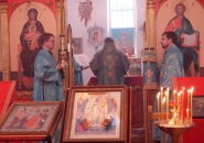 Преосвященнейший Мстислав, епископ Тихвинский и Лодейнопольский, совершил Божественную Литургию в храме Воскресения Словущего г. Пикалево