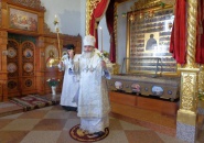 Преосвященнейший епископ Мстислав, совершил Всенощное бдение в Преображенском соборе Свято - Троицкого Александра Свирского мужского монастыря