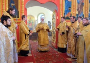В Неделю Торжества Православия епископ Мстислав совершил Божественную Литургию в Преображенском кафедральном соборе г. Тихвина