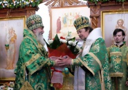 В день Святого Духа епископ Мстислав совершил Божественную Литургию в Свято - Троицком Александра Свирского мужском монастыре