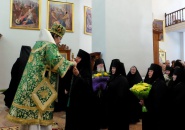 В день Святого Духа епископ Мстислав совершил Божественную Литургию в Свято - Троицком Александра Свирского мужском монастыре