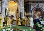 В день 70-летия Святейшего Патриарха Кирилла в Храме Христа Спасителя прошло торжественное богослужение