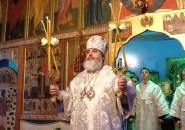 Преосвященнейший Мстислав, епископ Тихвинский и Лодейнопольский, совершил Божественную Литургию в храме св. Архангела Михаила г. Волхова