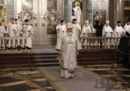 Епископ Мстислав поздравил настоятеля Казанского собора прот. Павла Красноцветова с 85-летием и днем Тезоименитства