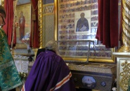 Преосвященнейший Мстислав, епископ Тихвинский и Лодейнопольский, совершил Божественную Литургию в Свято-ТроицкоМ Александра Свирского мужском монастыре