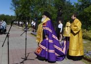 Епископ Мстислав принял участие в открытии памятников на Аллее Героев в Подпорожье