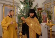 Преосвященнейший Мстислав,епископ Тихвинский и Лодейнопольский, совершил Всенощное бдение в г. Подпорожье