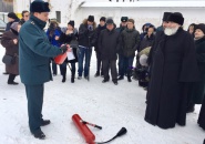 В Свято-Троицком Александро-Свирском монастыре прошли учения добровольной пожарной команды