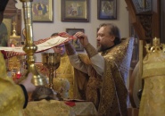 Преосвященнейший Мстислав, епископ Тихвинский и Лодейнопольский, совершил Божественную Литургию в поселка Мга