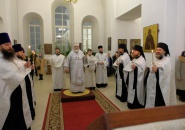 Епископ Тихвинский и Лодейнопольский Мстислав совершил Всенощное Бдение в Тихвинском Успенском мужском монастыре