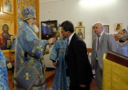 Преосвященнейший Мстислав, епископ Тихвинский и Лодейнопольский, совершил Божественную Литургию в село Колчаново