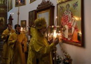 Преосвященнейший Мстислав, епископ Тихвинский и Лодейнопольский, совершил всенощное бдение в Свято-Троицком Александра Свирского мужском монастыре
