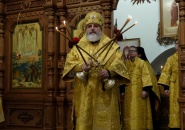 Преосвященнейший Мстислав, епископ Тихвинский и Лодейнопольский, совершил всенощное бдение в Свято-Троицком Александра Свирского мужском монастыре