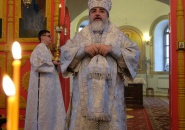 Преосвященнейший Мстислав, епископ Тихвинский и Лодейнопольский, совершил Божественную Литургию в Преображенском кафедральном соборе г. Тихвина