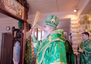Преосвященнейший Мстислав, епископ Тихвинский и Лодейнопольский, совершил Литургию Преждеосвященных Даров в г. Подпорожье