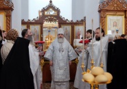 В Великую Субботу Епископ Мстислав совершил Божественную Литургию в Свято-Троицком Александра Свирского мужском монастыре