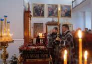 В Великую Субботу Епископ Мстислав совершил Божественную Литургию в Свято-Троицком Александра Свирского мужском монастыре