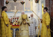 Епископ Мстислав сослужил Святейшему Патриарху Кириллу в Никольском Морском соборе в Кронштадте